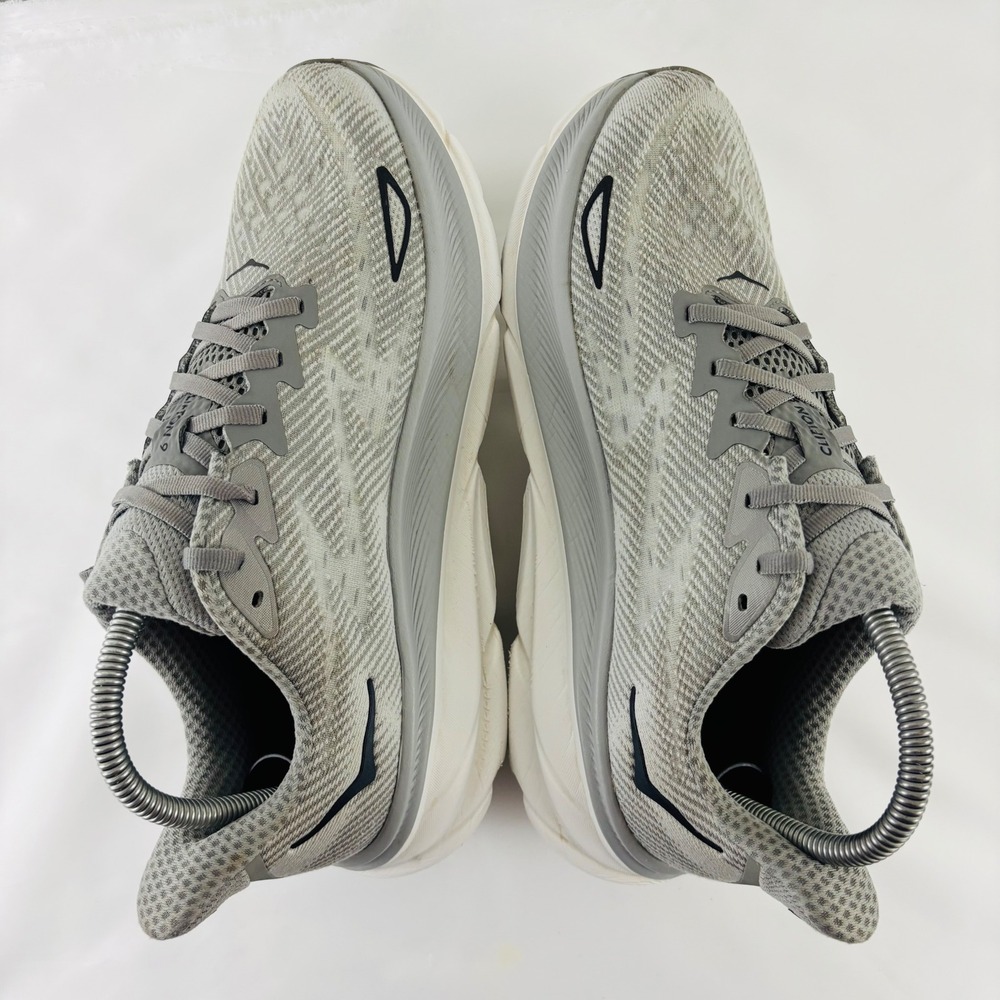 Hoka One One Clifton 9 Mens Size 9D Harbor Grey White Running Shoes 1127895 HMBC - Picture 5 of 12